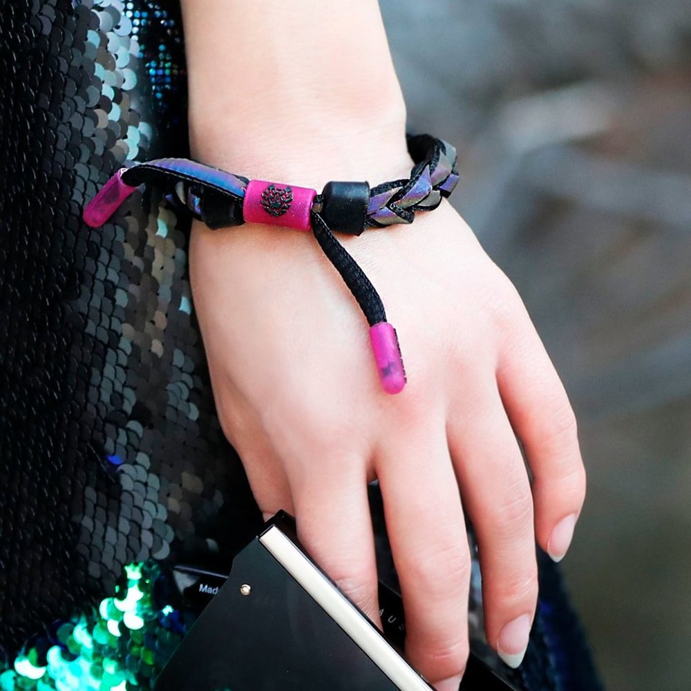 Black Dark Matter Bracelet Clat in Black Magenta